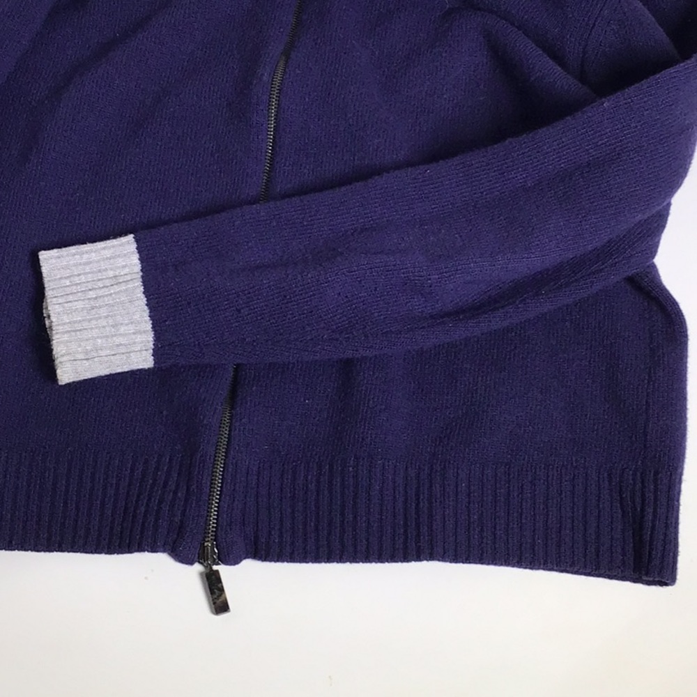 Etro Purple and Gray Zip Up Sweater - Picture 7 of 7